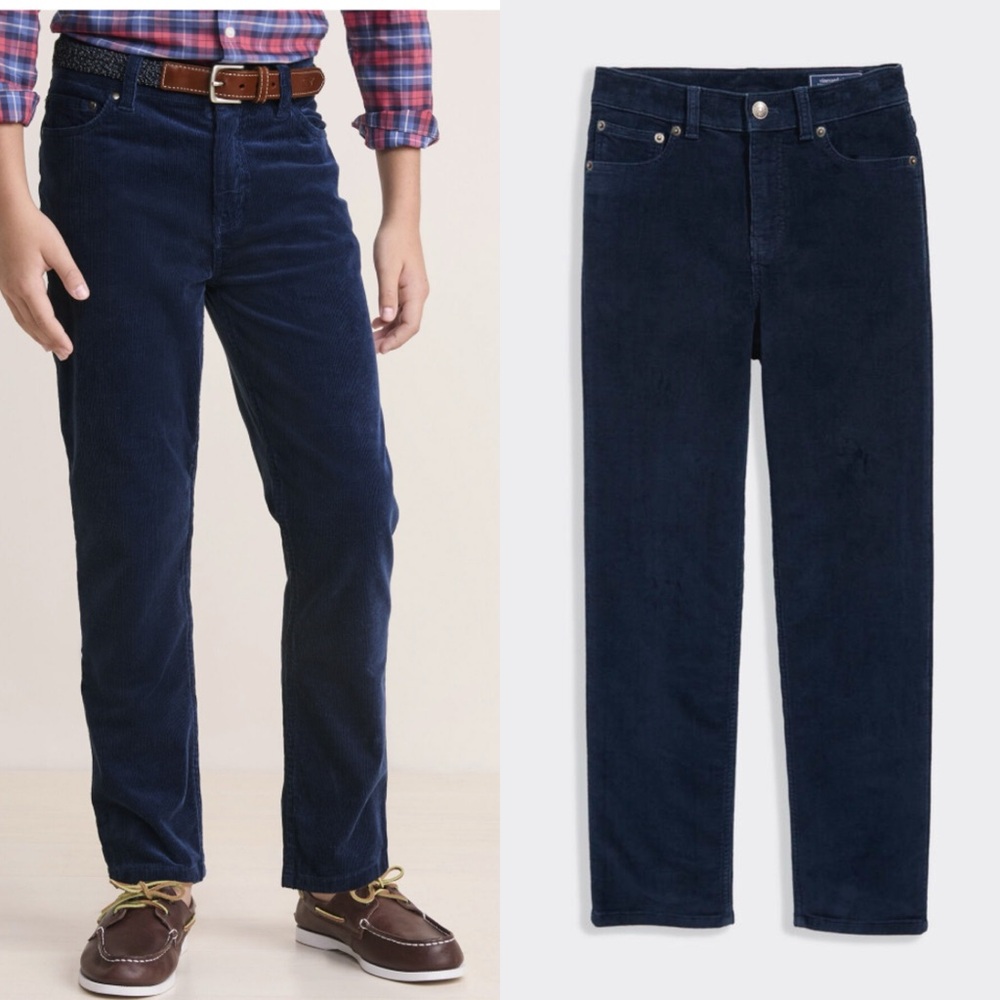 Vineyard Vines Navy Corduroy Trousers in Moonshine